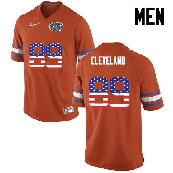 Men's NCAA Florida Gators Tyrie Cleveland #89 Stitched Authentic USA Flag Fashion Nike Orange College Football Jersey XCN5165UJ